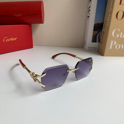 Cartier Metal Fashion Silver Lens Sunglasses for Men & Women - 382762