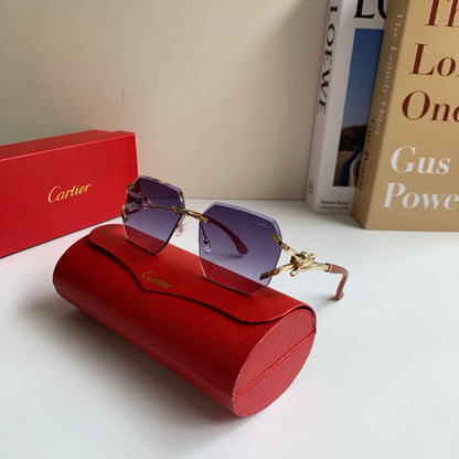 Cartier Metal Fashion Silver Lens Sunglasses for Men & Women - 132551 - detail image 5