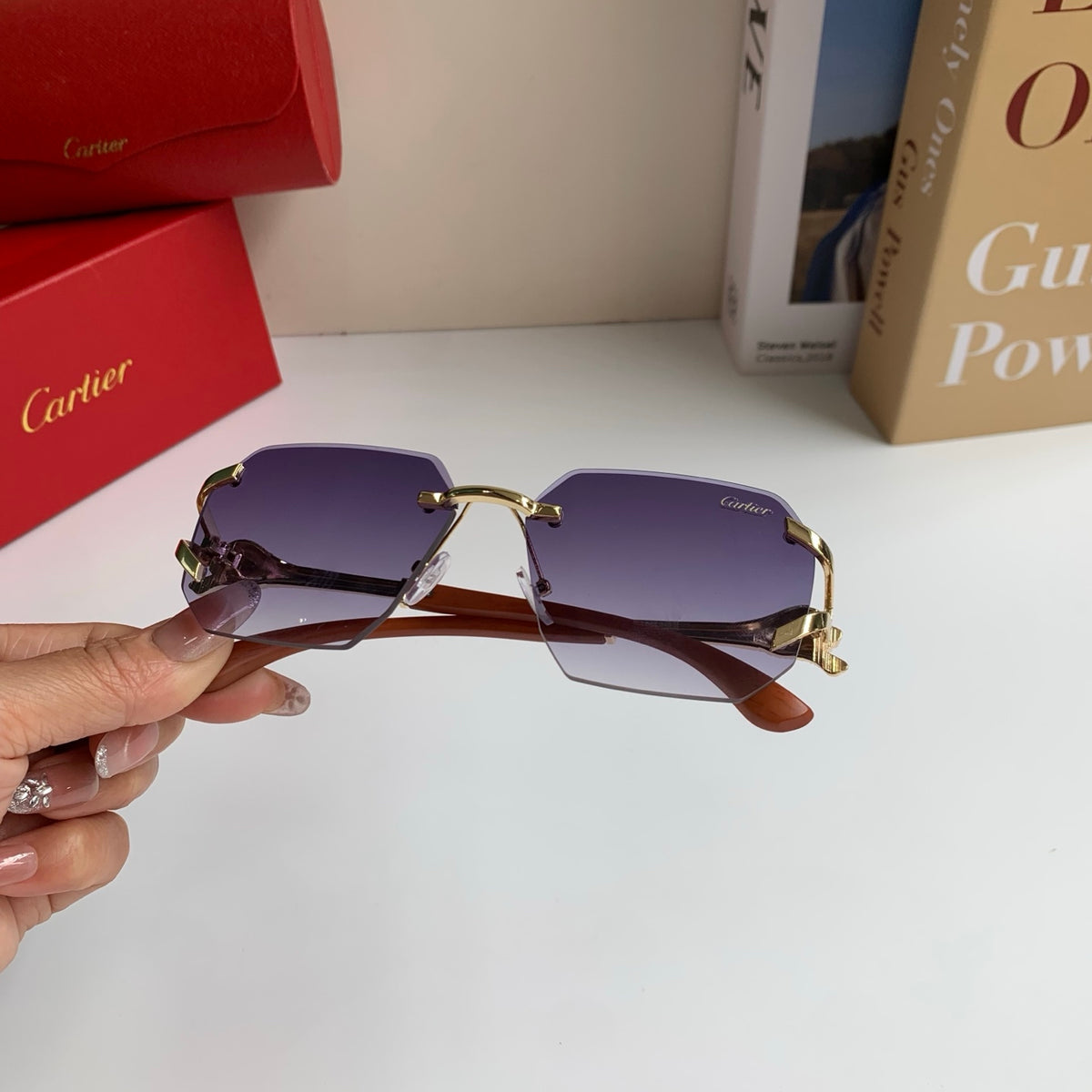 Cartier Metal Fashion Silver Lens Sunglasses for Men & Women - 132551 - detail image 4
