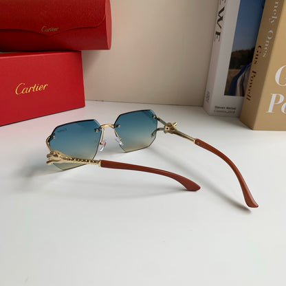Cartier Metal Fashion Blue Lens Sunglasses for Men & Women - 382763 - detail image 6