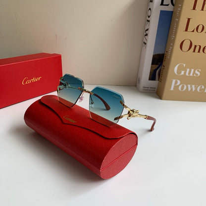 Cartier Metal Fashion Blue Lens Sunglasses for Men & Women - 465776 - detail image 4