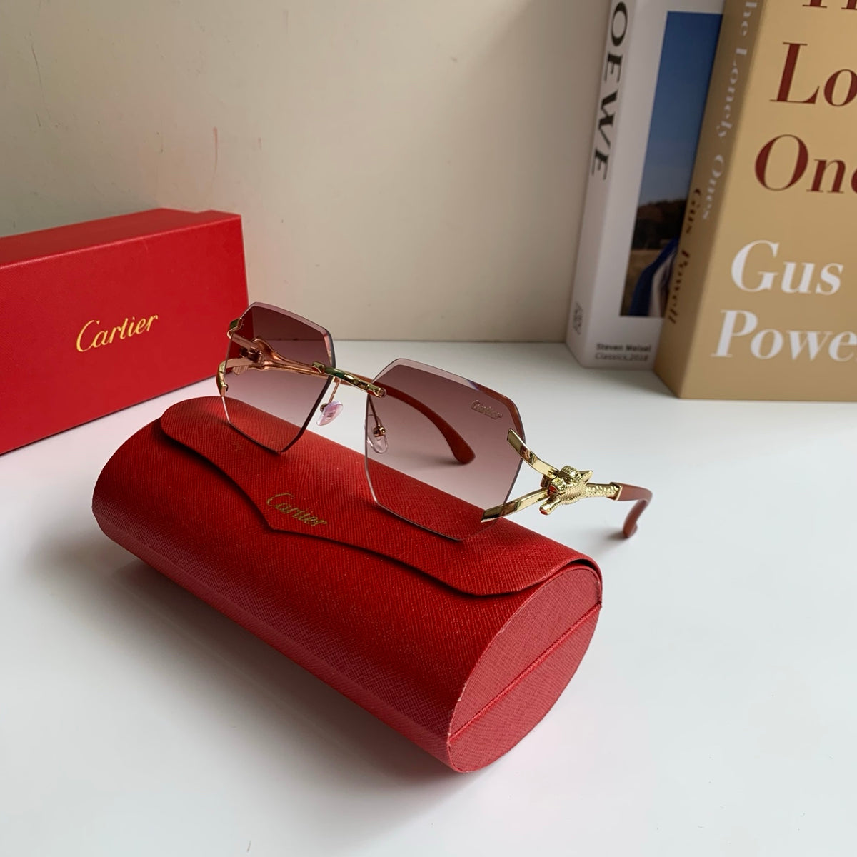 Cartier Metal Fashion Silver Lens Sunglasses for Men & Women - 382764 - detail image 4