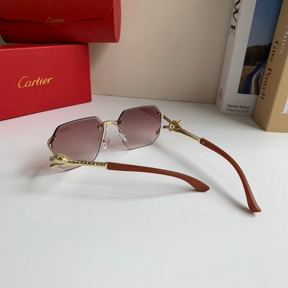 Cartier Metal Fashion Silver Lens Sunglasses for Men & Women - 132553 - detail image 9
