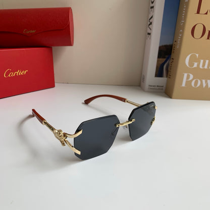Cartier Metal Fashion Silver Lens Sunglasses for Men & Women - 132554