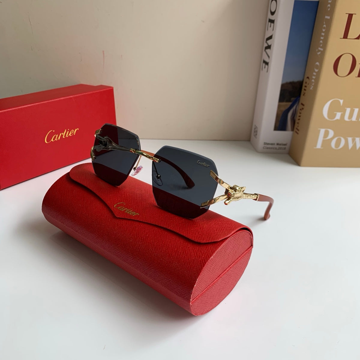 Cartier Metal Fashion Silver Lens Sunglasses for Men & Women - 132554 - detail image 5