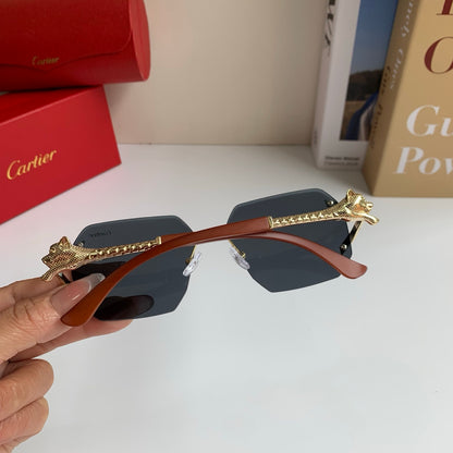 Cartier Metal Fashion Silver Lens Sunglasses for Men & Women - 382765 - detail image 8