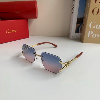 Cartier Metal Fashion Silver Lens Sunglasses for Men & Women - 132555 - detail image 2