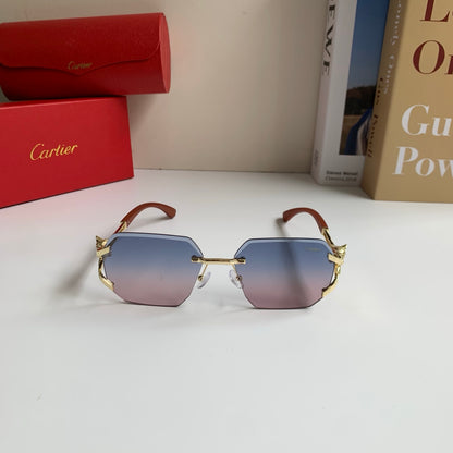 Cartier Metal Fashion Silver Lens Sunglasses for Men & Women - 132555 - detail image 5