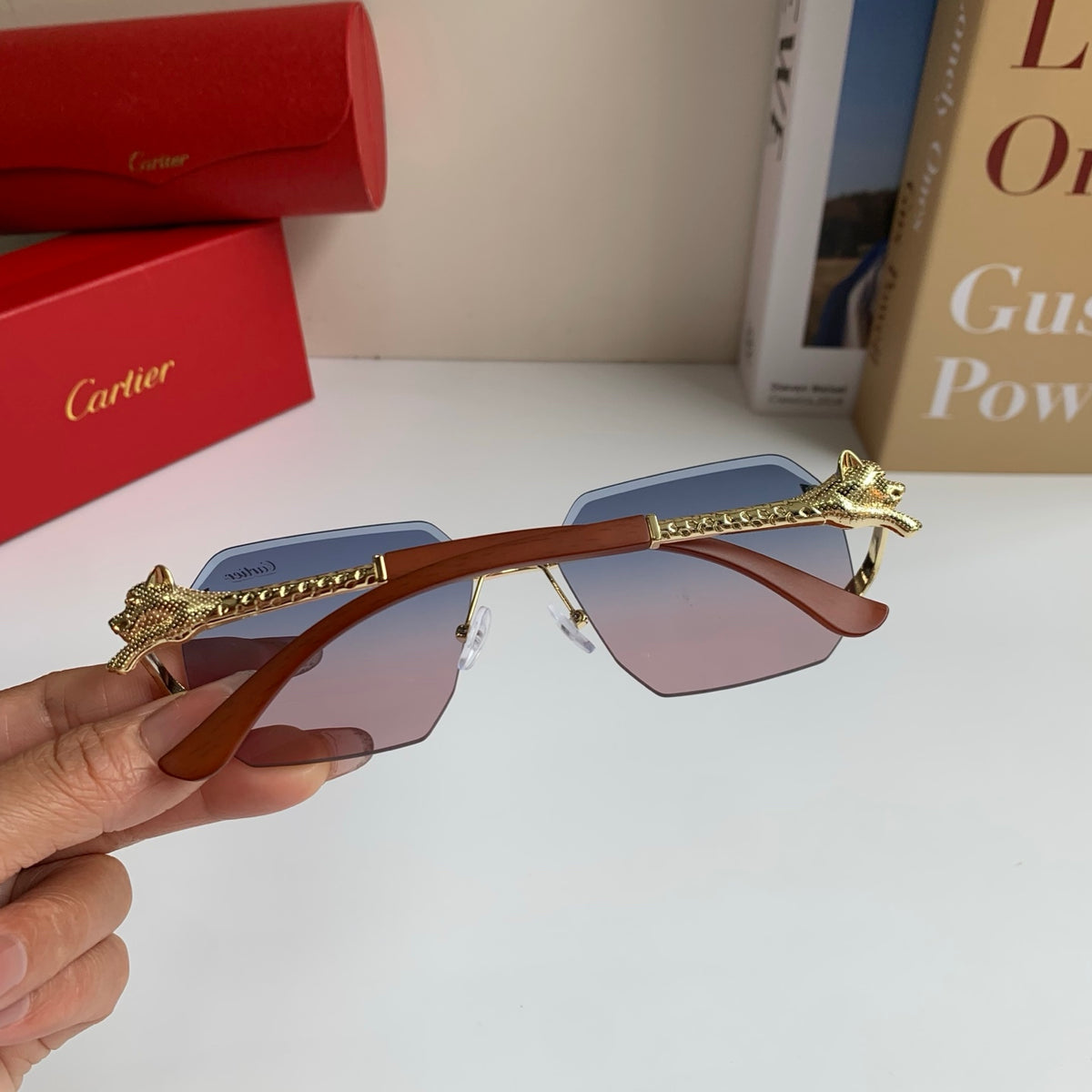 Cartier Metal Fashion Silver Lens Sunglasses for Men & Women - 465779 - detail image 6