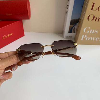 Cartier Lightweight Rimless Silver Lens Sunglasses for Men & Women - 399025 - detail image 5