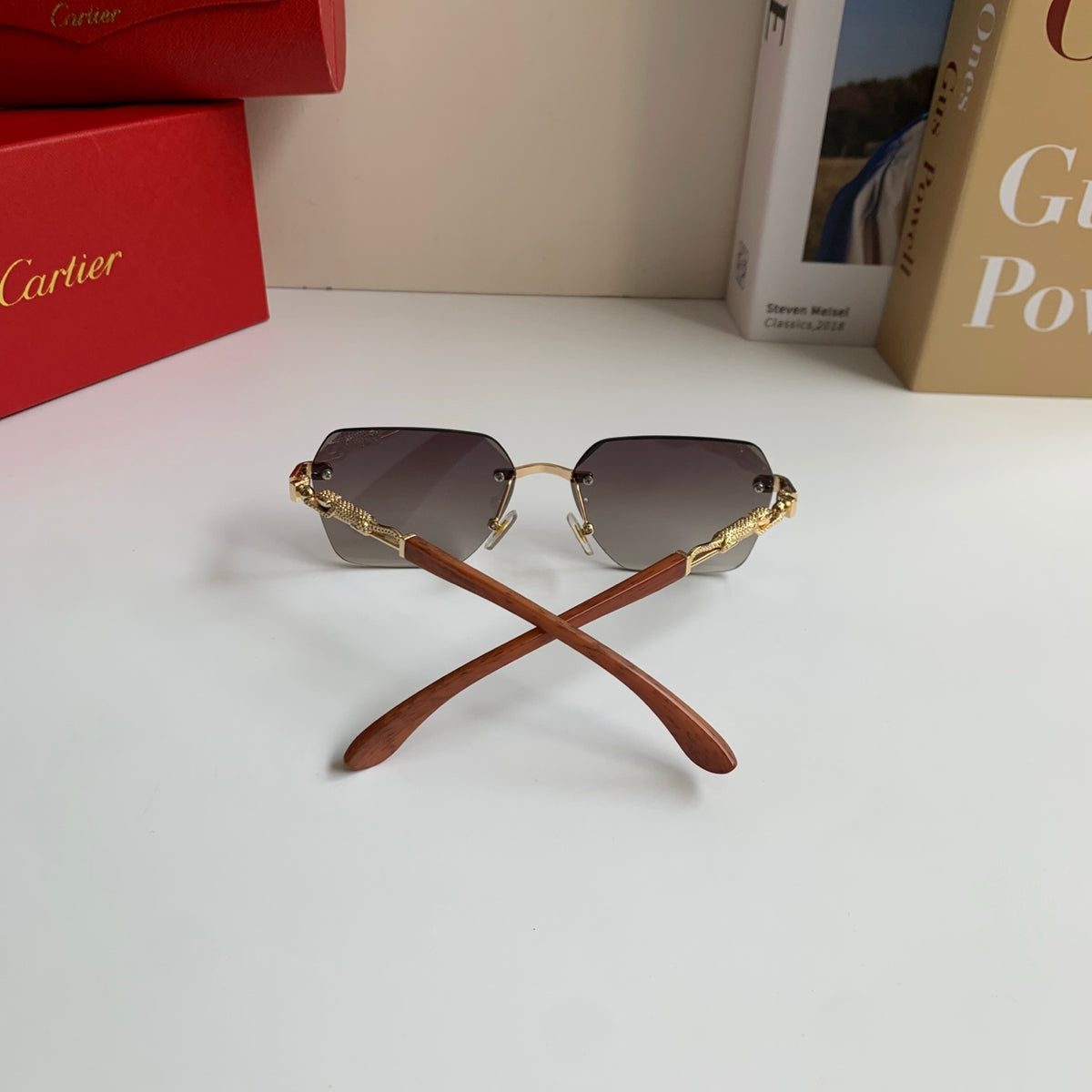 Cartier Lightweight Rimless Silver Lens Sunglasses for Men & Women - 399025 - detail image 7