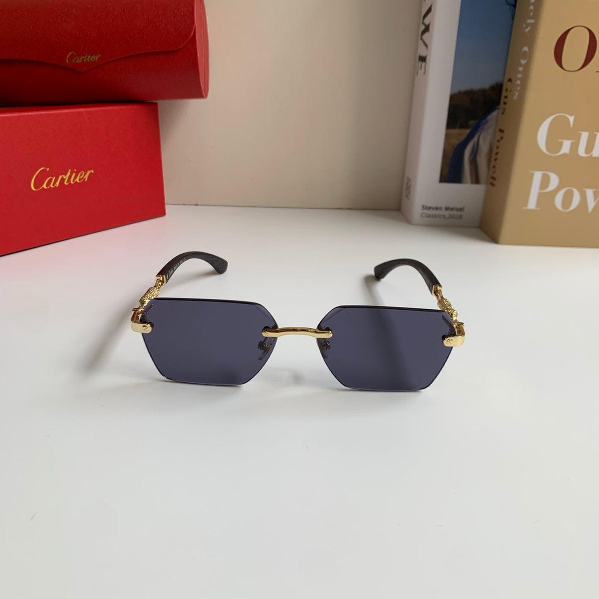 Cartier Lightweight Rimless Silver Lens Sunglasses for Men & Women - 399027 - detail image 3
