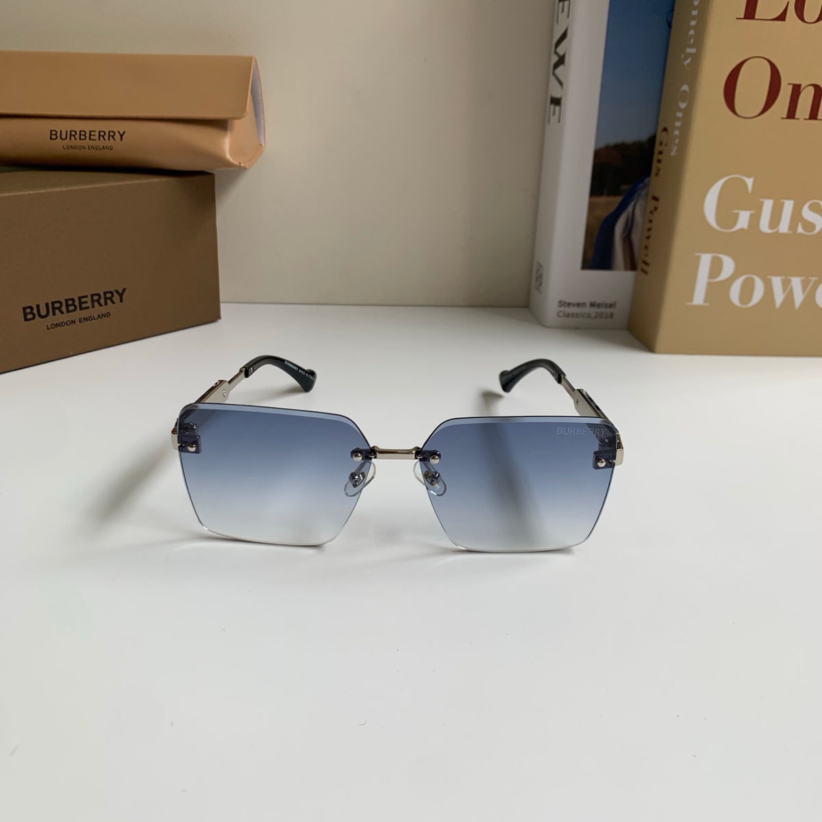 Burberry Metal Square Silver Lens Sunglasses for Men & Women - 416018 - detail image 3