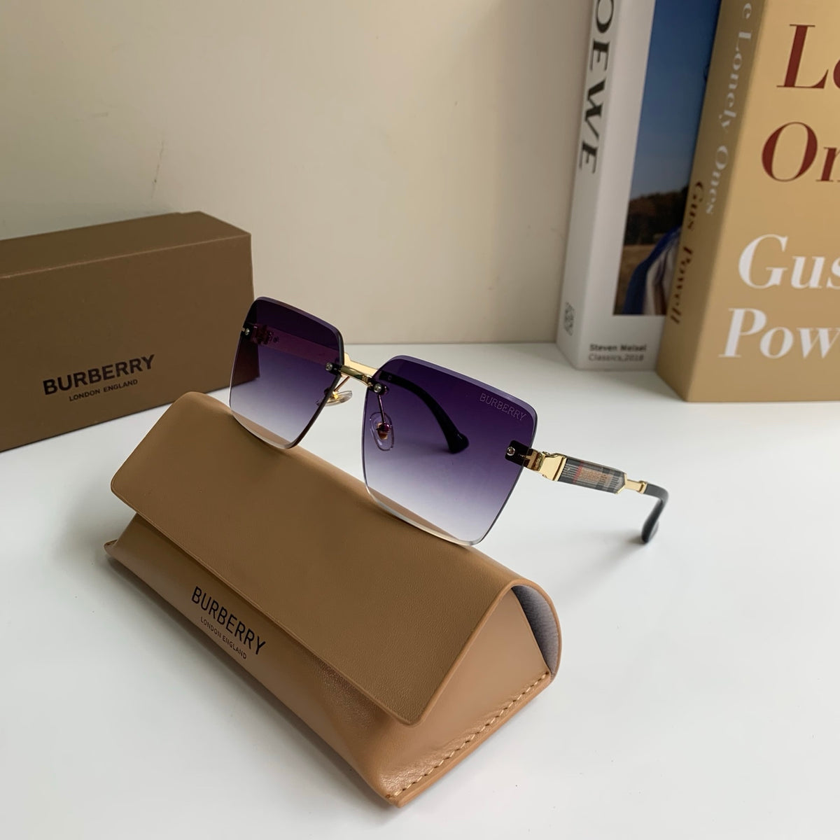 Burberry Metal Square Silver Lens Sunglasses for Men & Women - 487453 - detail image 5