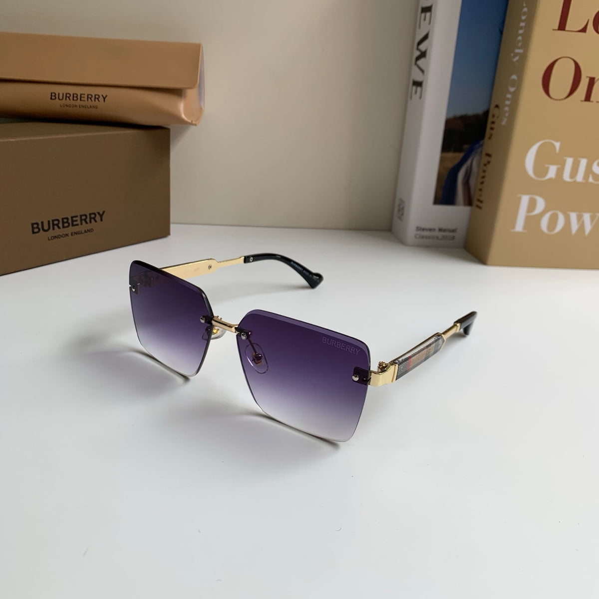 Burberry Metal Square Silver Lens Sunglasses for Men & Women - 416019 - detail image 2