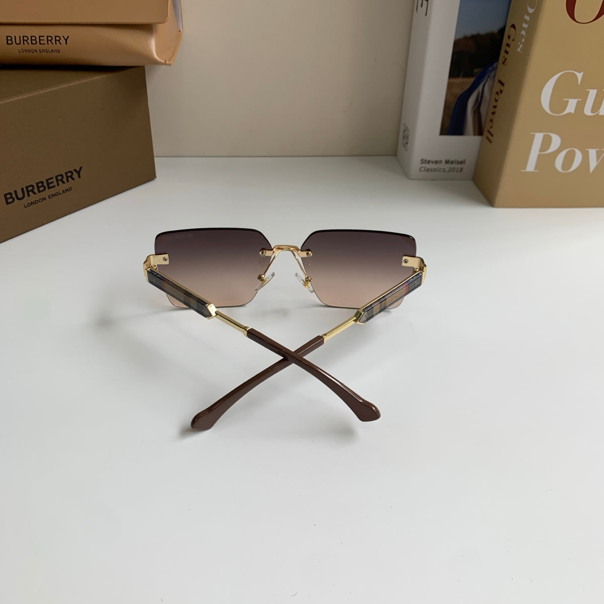 Burberry Metal Square Silver Lens Sunglasses for Men & Women - 416020 - detail image 7