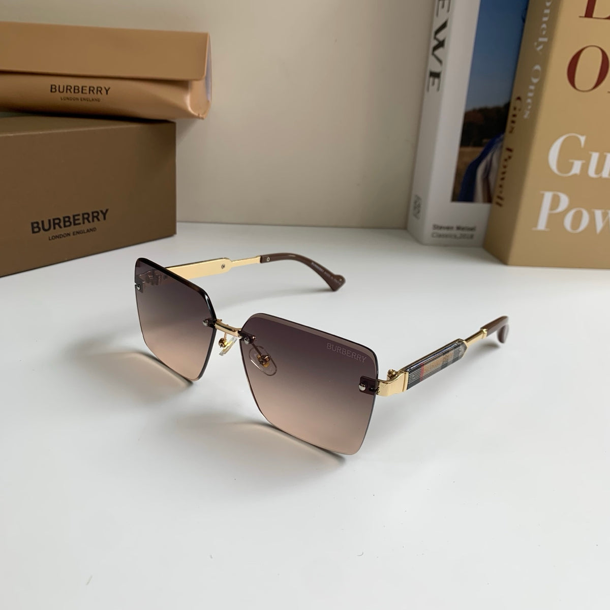 Burberry Metal Square Silver Lens Sunglasses for Men & Women - 416020 - detail image 2
