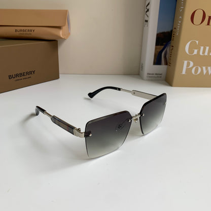 Burberry Metal Square Silver Lens Sunglasses for Men & Women - 416021