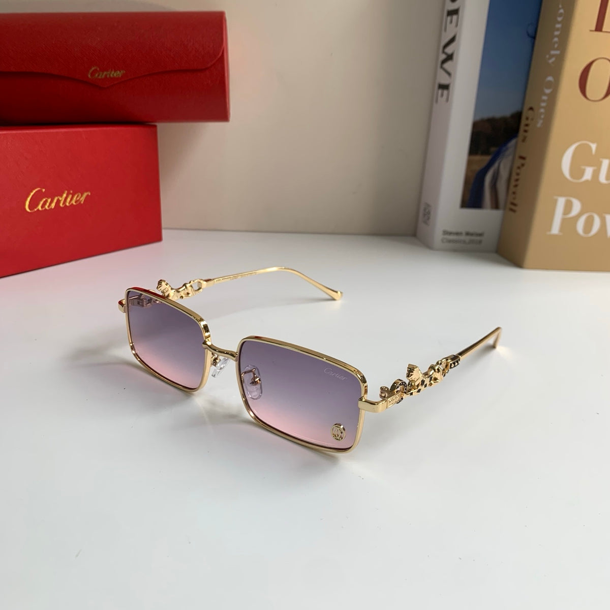 Cartier Metal Square Silver Lens Sunglasses for Men & Women - 158498 - detail image 2