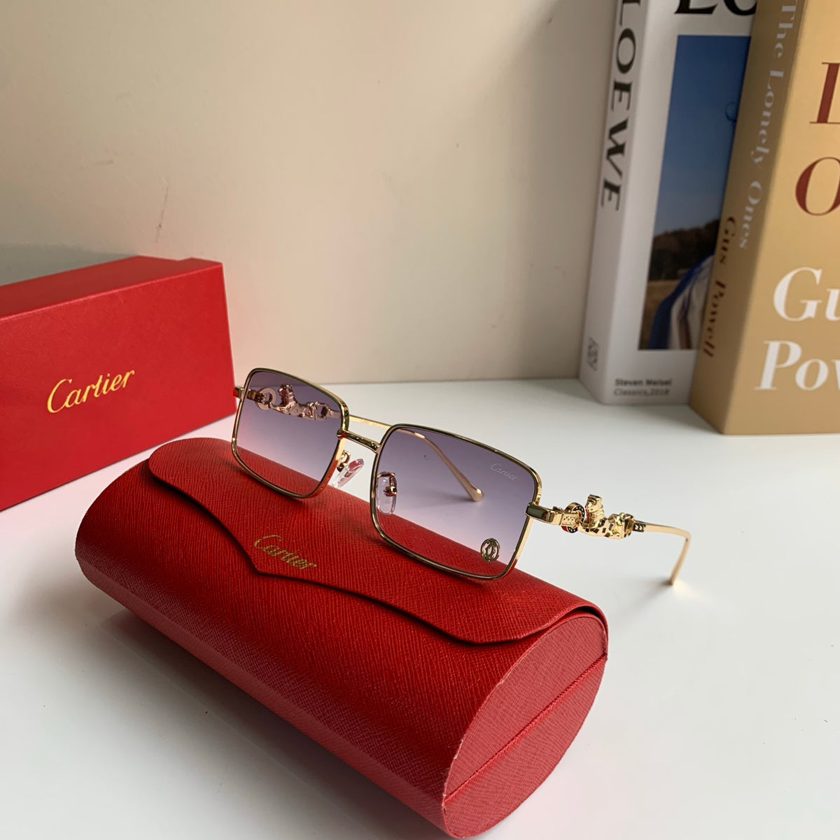 Cartier Metal Square Silver Lens Sunglasses for Men & Women - 415825 - detail image 4