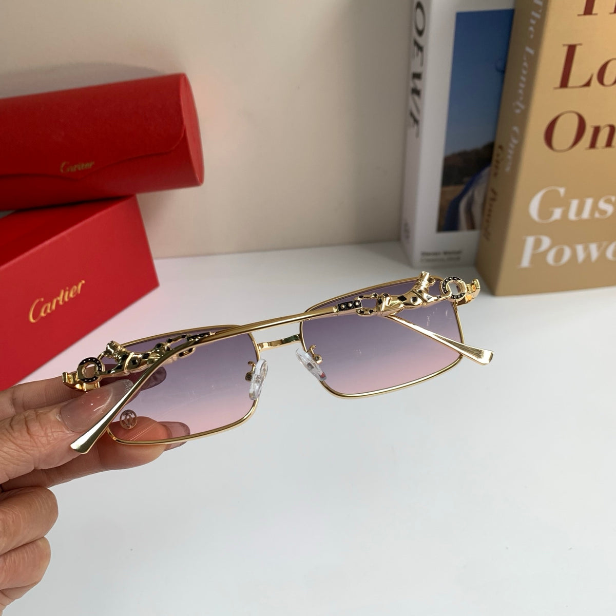 Cartier Metal Square Silver Lens Sunglasses for Men & Women - 415825 - detail image 8