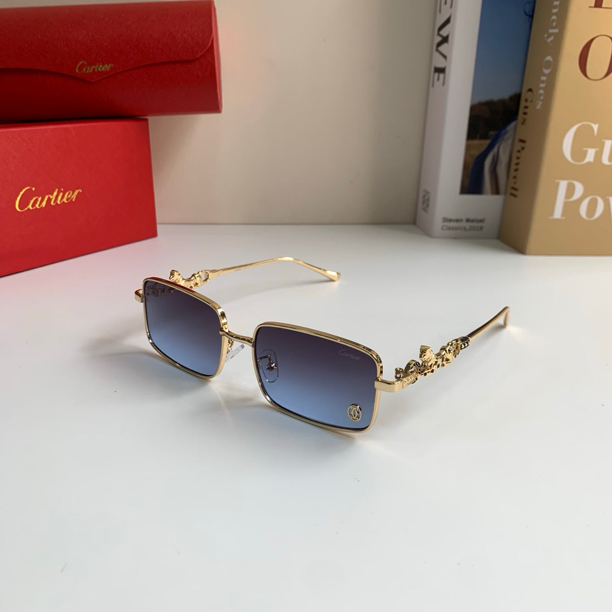 Cartier Metal Square Silver Lens Sunglasses for Men & Women - 158499 - detail image 2
