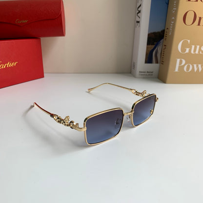 Cartier Metal Square Silver Lens Sunglasses for Men & Women - 158499