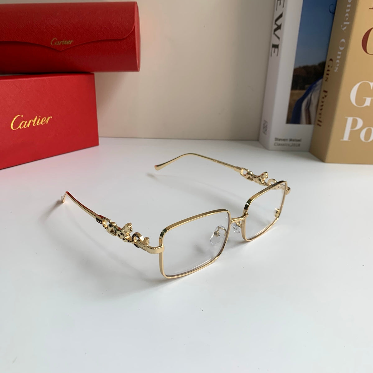 Cartier Metal Square Silver Lens Sunglasses for Men & Women - 415828