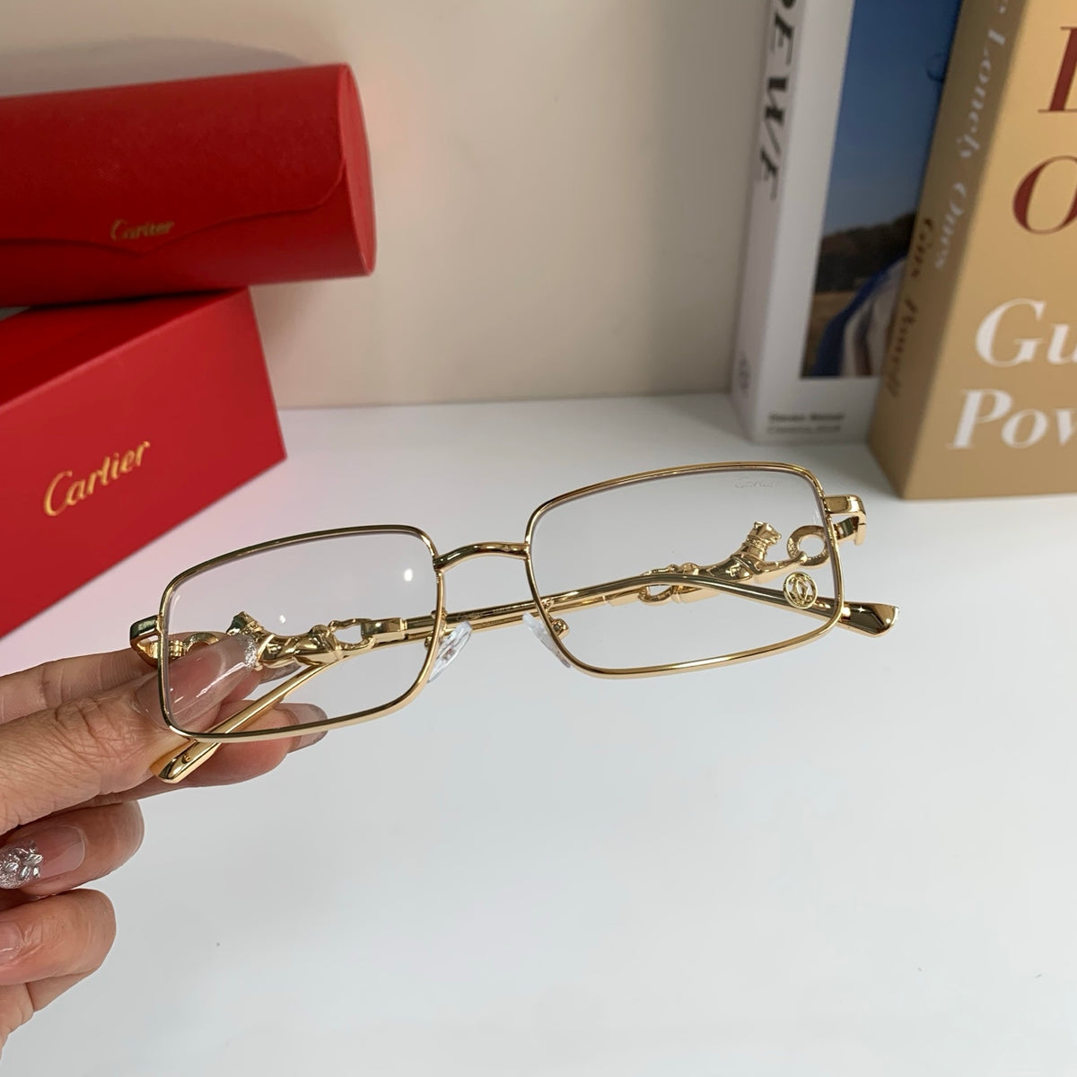 Cartier Metal Square Silver Lens Sunglasses for Men & Women - 415828 - detail image 5
