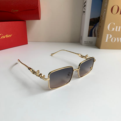 Cartier Metal Square Silver Lens Sunglasses for Men & Women - 158502