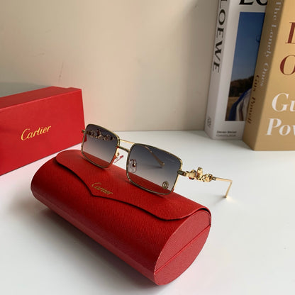 Cartier Metal Square Silver Lens Sunglasses for Men & Women - 158502 - detail image 4