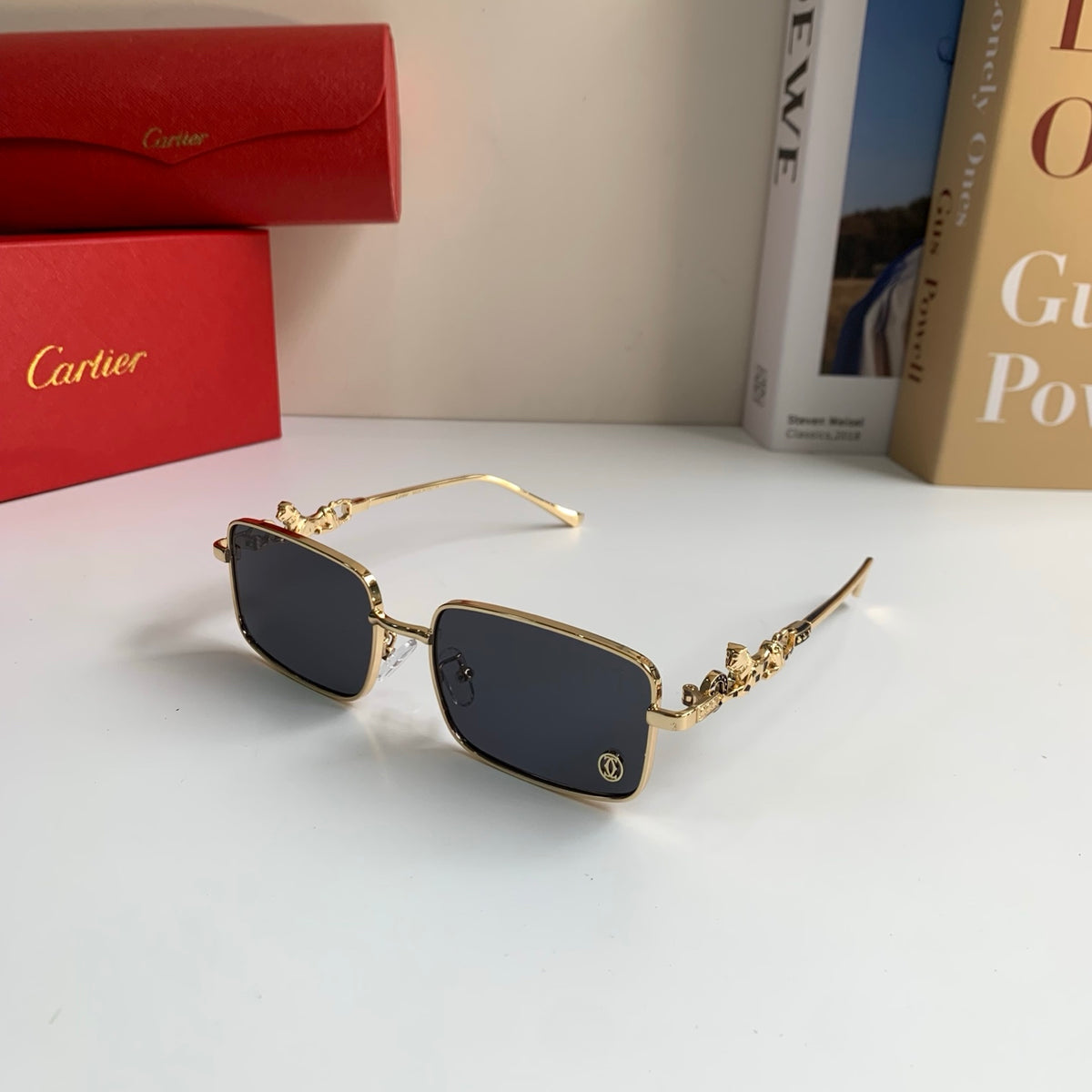 Cartier Metal Square Silver Lens Sunglasses for Men & Women - 415830 - detail image 2