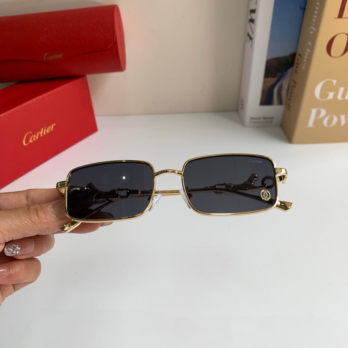 Cartier Metal Square Silver Lens Sunglasses for Men & Women - 158503 - detail image 3