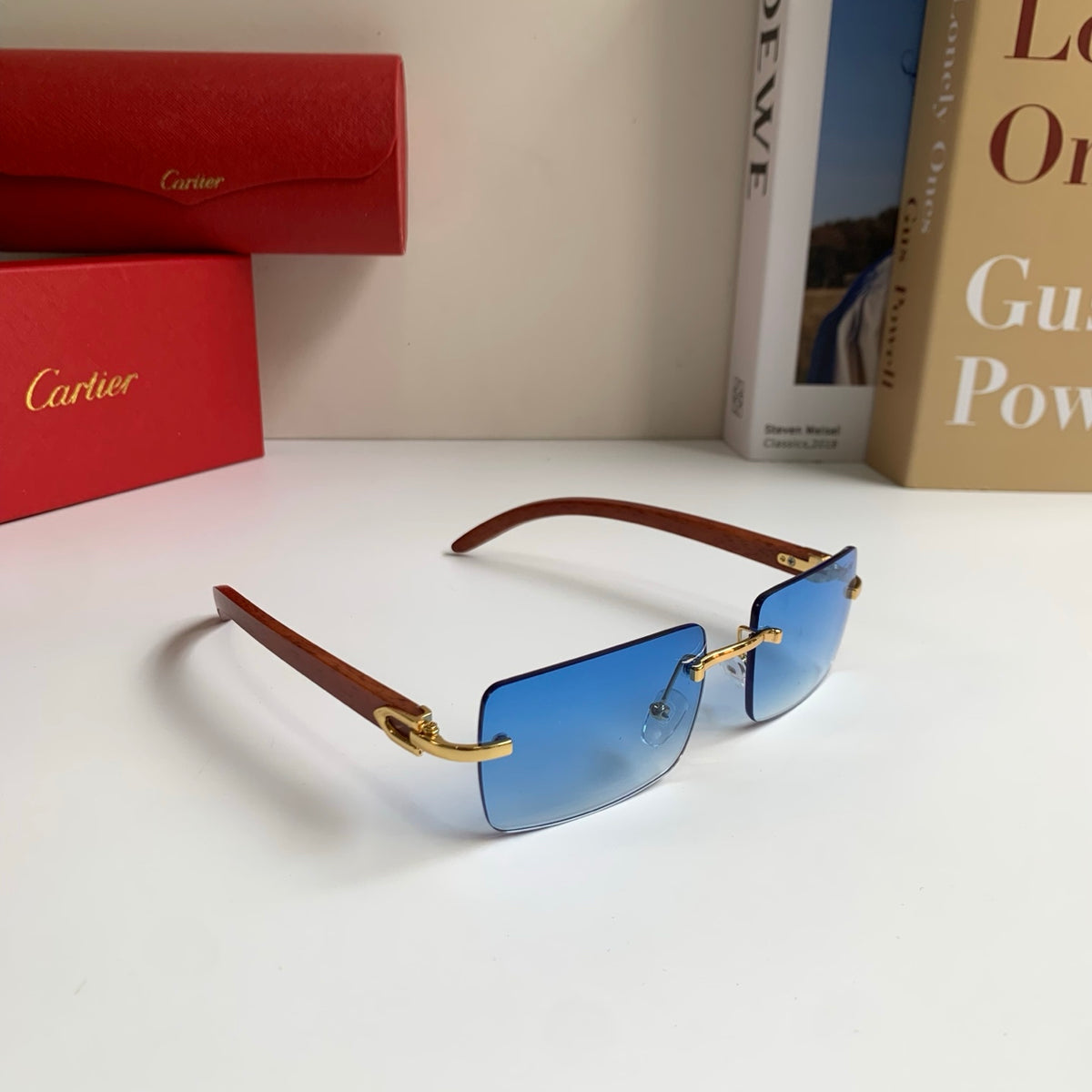 Cartier Fashion Blue Lens Sunglasses for Men & Women - 493651
