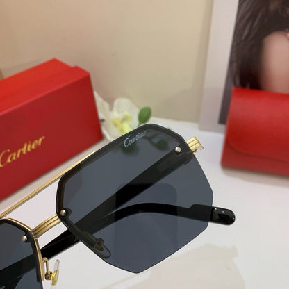 Cartier Metal Square Silver Lens Sunglasses for Men & Women - 432280