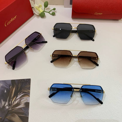 Cartier Metal Square Silver Lens Sunglasses for Men & Women - 432280 - detail image 4