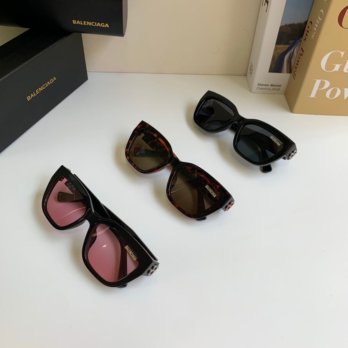 Balenciaga Square Red Lens Sunglasses for Men & Women - detail image 9