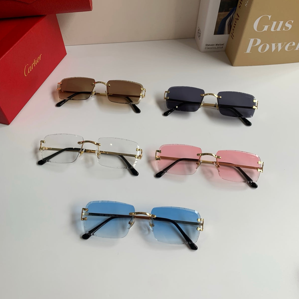 Cartier Metal Fashion Silver Lens Sunglasses for Men & Women - 465891 - detail image 9