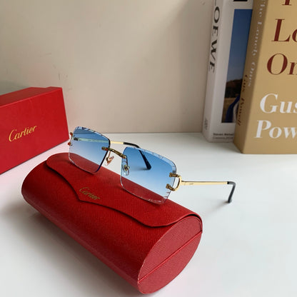 Cartier Metal Fashion Silver Lens Sunglasses for Men & Women - 465890 - detail image 5