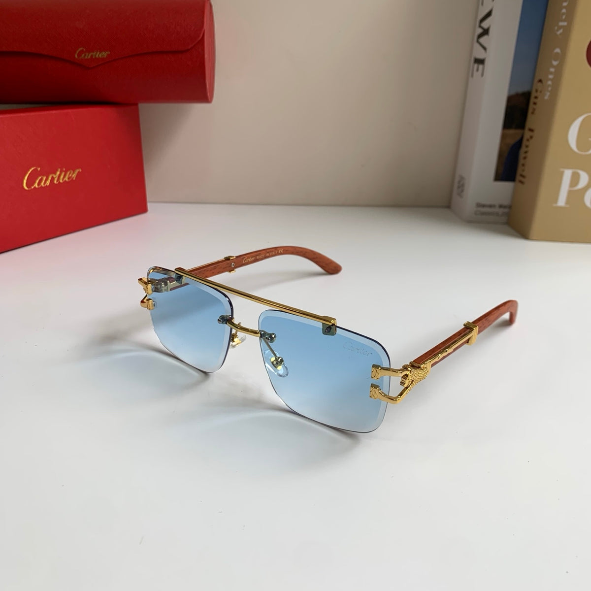 Cartier Fashion Blue Lens Sunglasses for Men & Women - 382759 - detail image 2