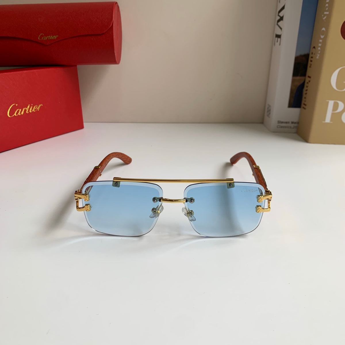 Cartier Fashion Blue Lens Sunglasses for Men & Women - 382759 - detail image 5