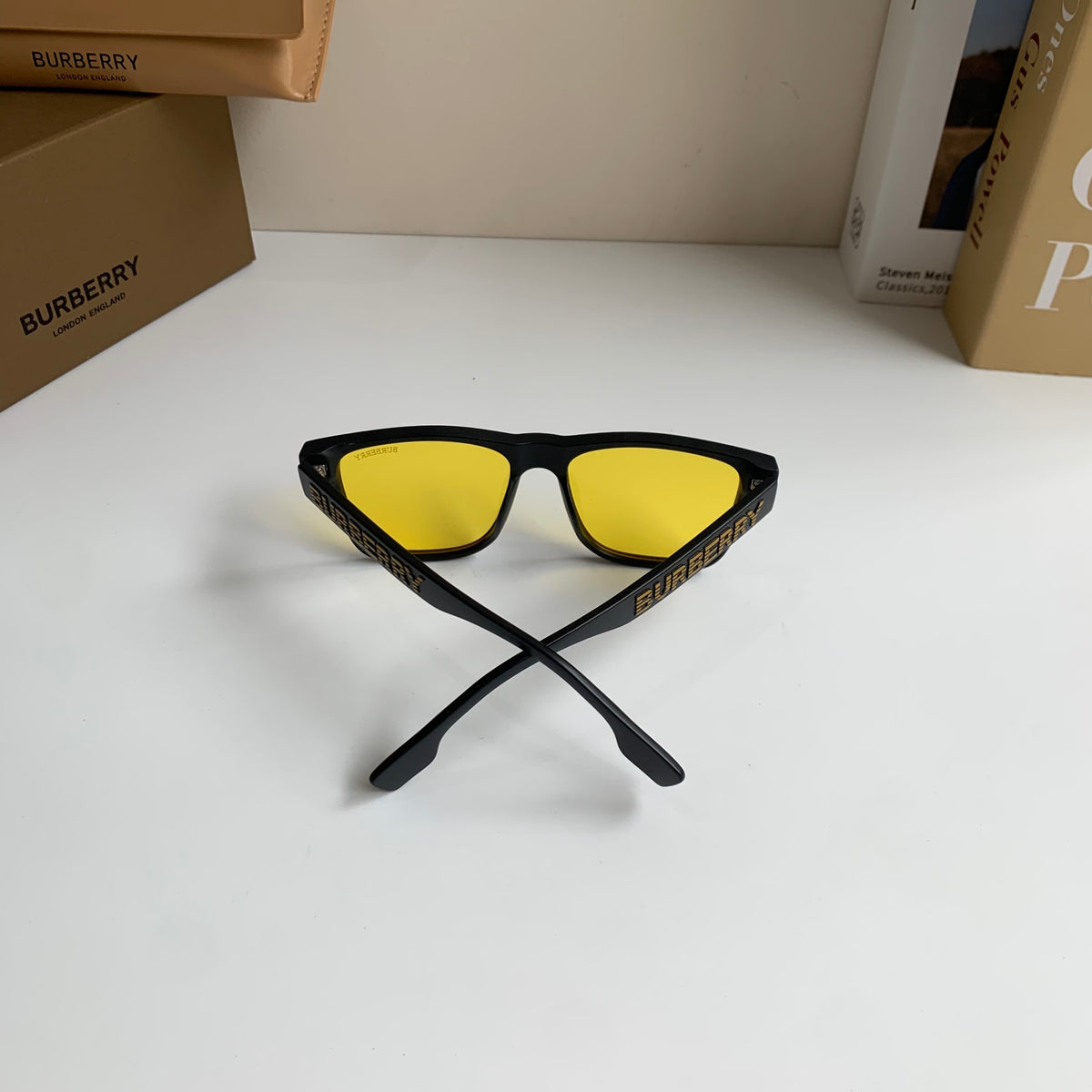 Burberry Square Yellow Lens Sunglasses for Men & Women - 382882 - detail image 8