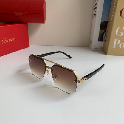 Cartier Square Brown Lens Sunglasses for Men & Women - detail image 2