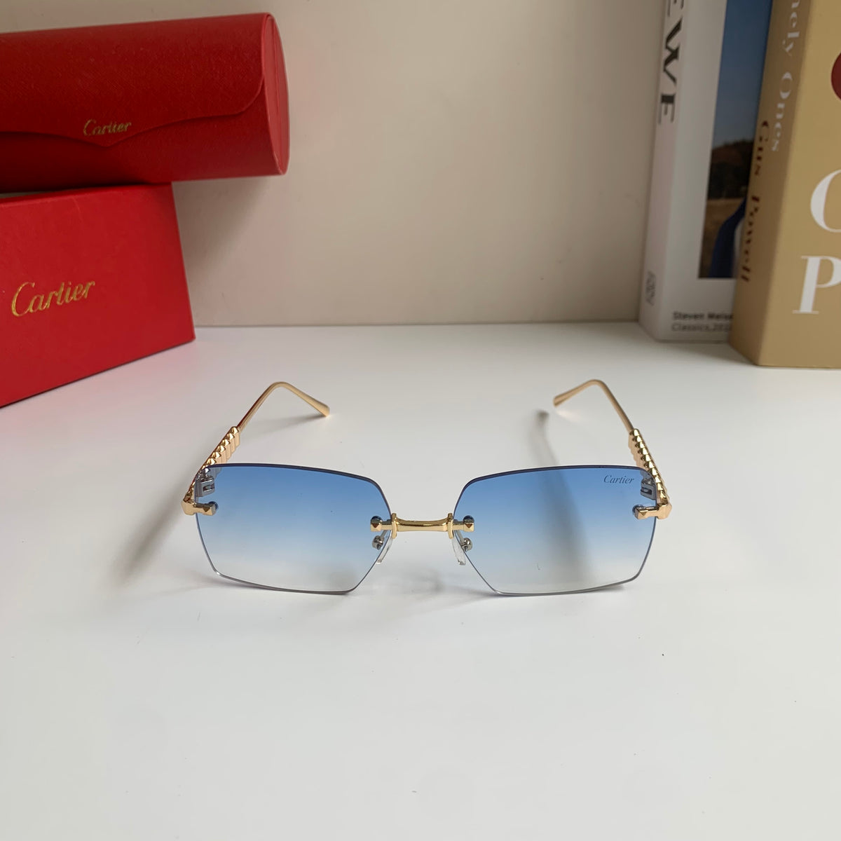 Cartier Lightweight Rimless Silver Lens Sunglasses for Men & Women - 372267 - detail image 5