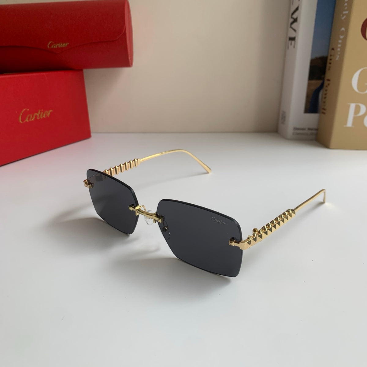 Cartier Lightweight Rimless Silver Lens Sunglasses for Men & Women - 372270 - detail image 2