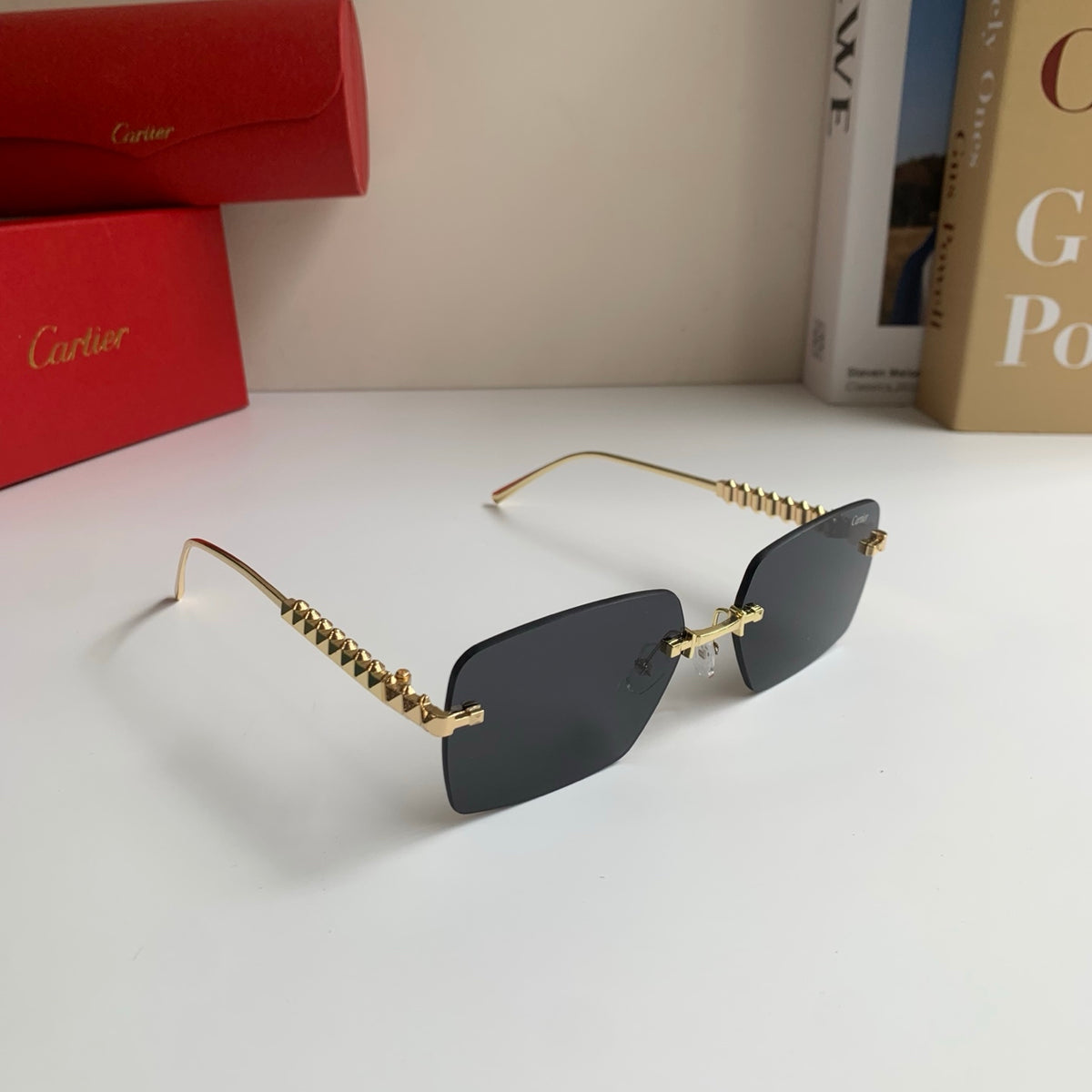 Cartier Lightweight Rimless Silver Lens Sunglasses for Men & Women - 372270