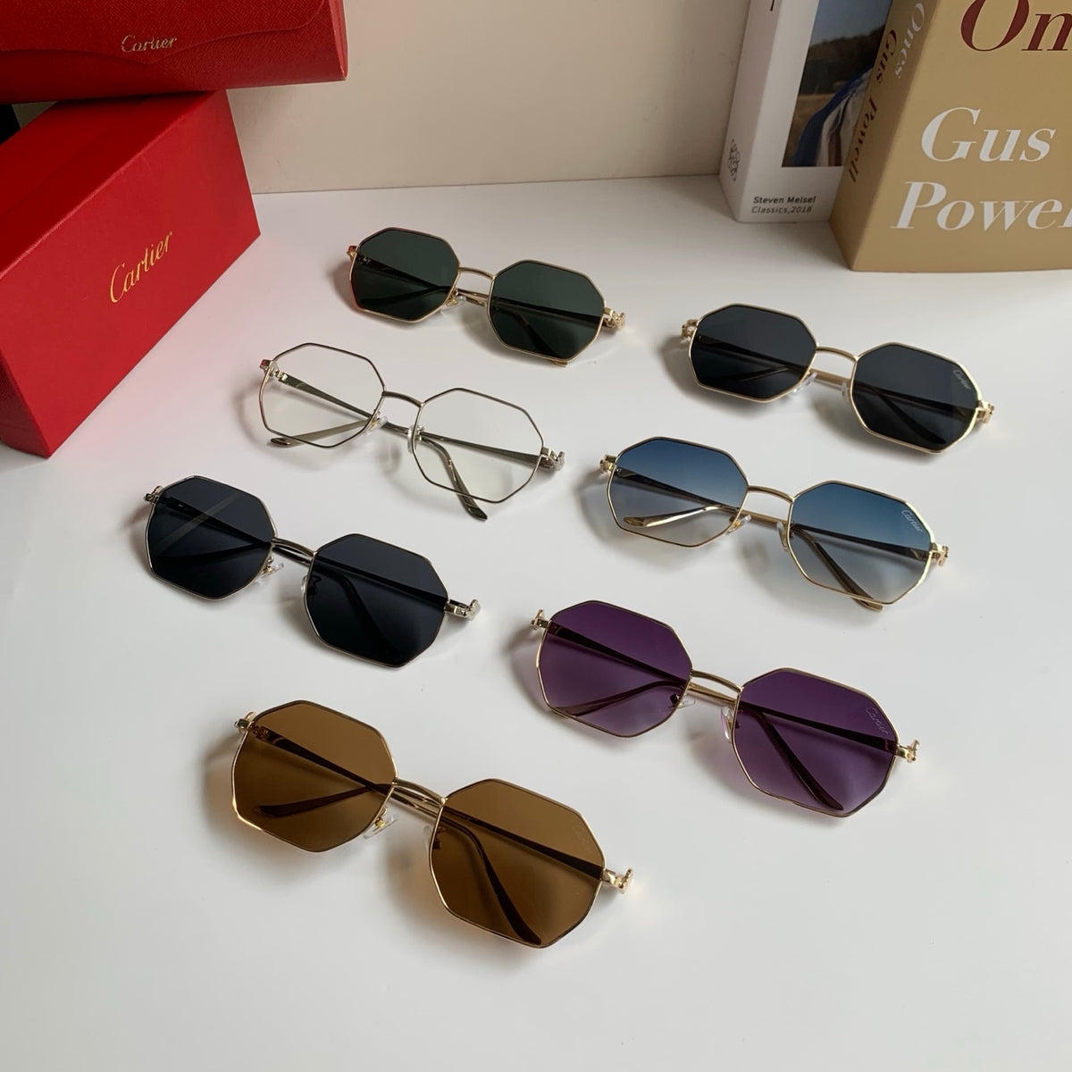 Cartier Metal Fashion Brown Lens Sunglasses for Men & Women - 465825 - detail image 9