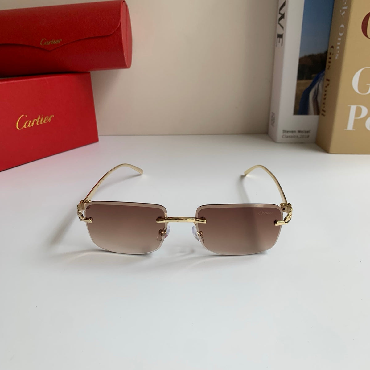 Cartier Square Silver Lens Sunglasses for Men & Women - 382851 - detail image 3