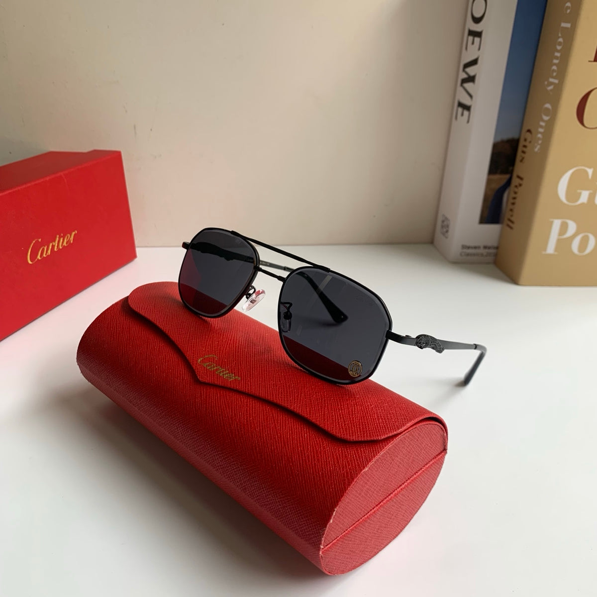 Cartier Metal Fashion Silver Lens Sunglasses for Men & Women - 382846 - detail image 5