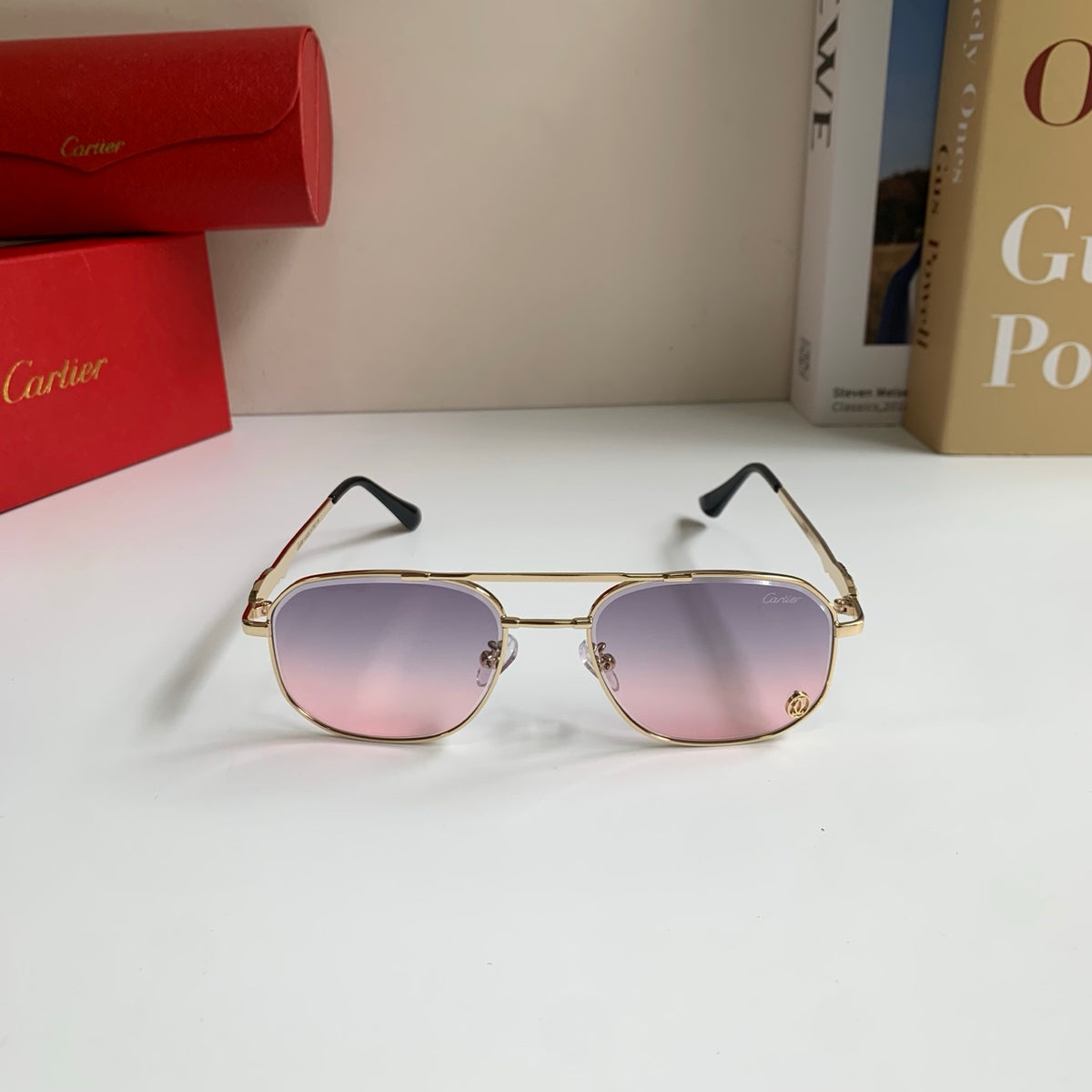 Cartier Metal Fashion Silver Lens Sunglasses for Men & Women - 382848 - detail image 5